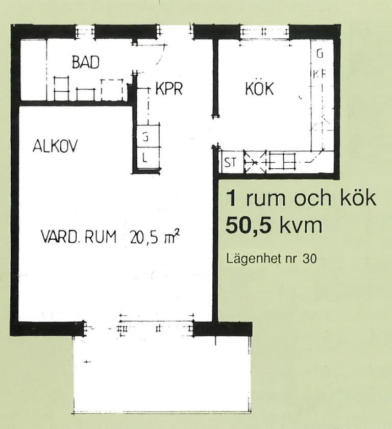 Hyresrätt med 1 rum på Stackgatan 15C i Skellefteå, bild 3 av 3