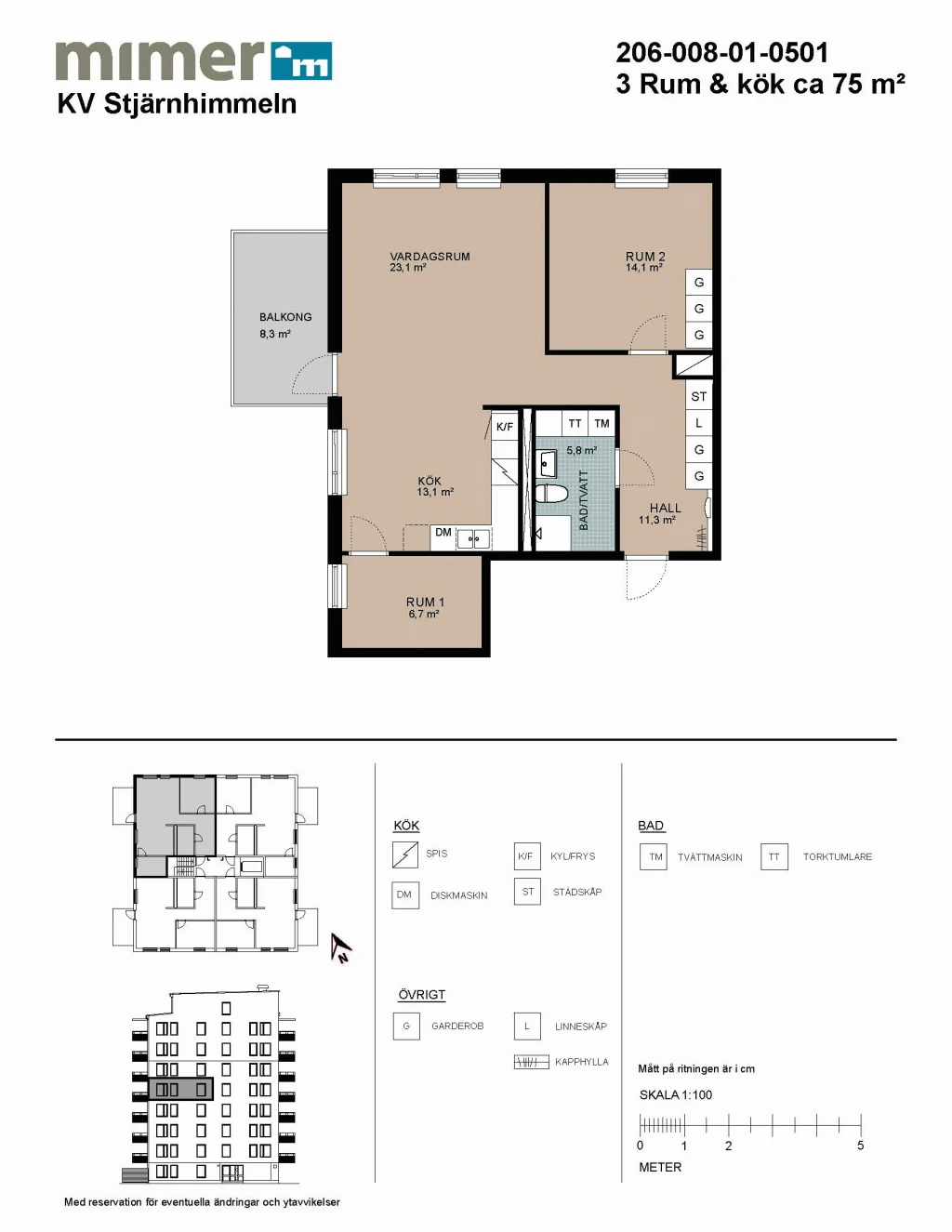 Planritning, Polstjärnegatan 25 A