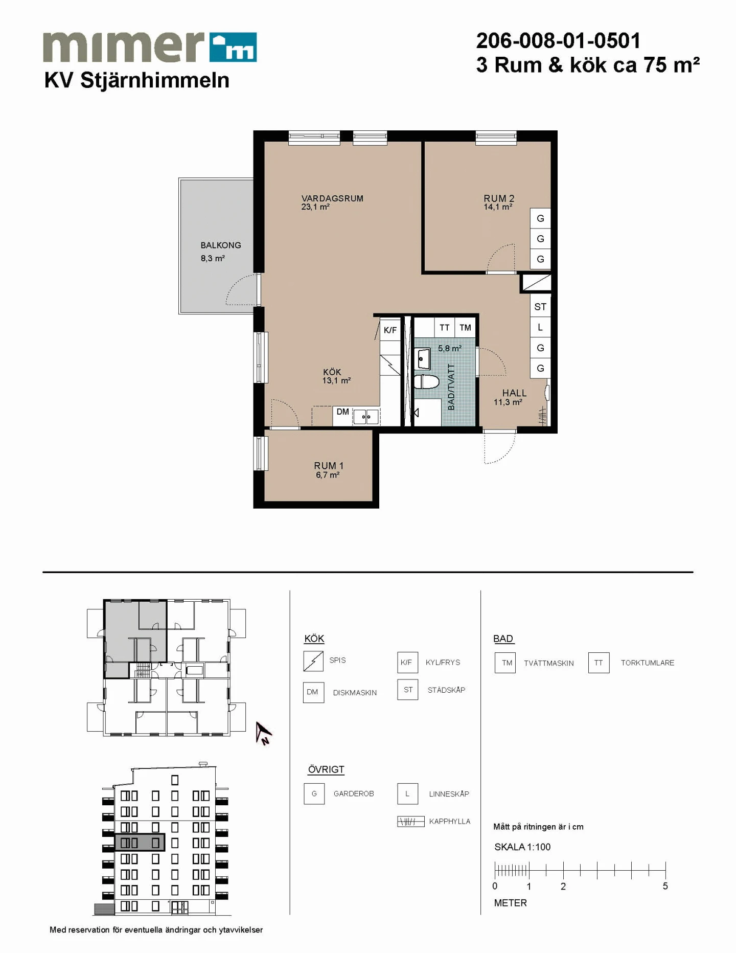 Planritning, Polstjärnegatan 25 A