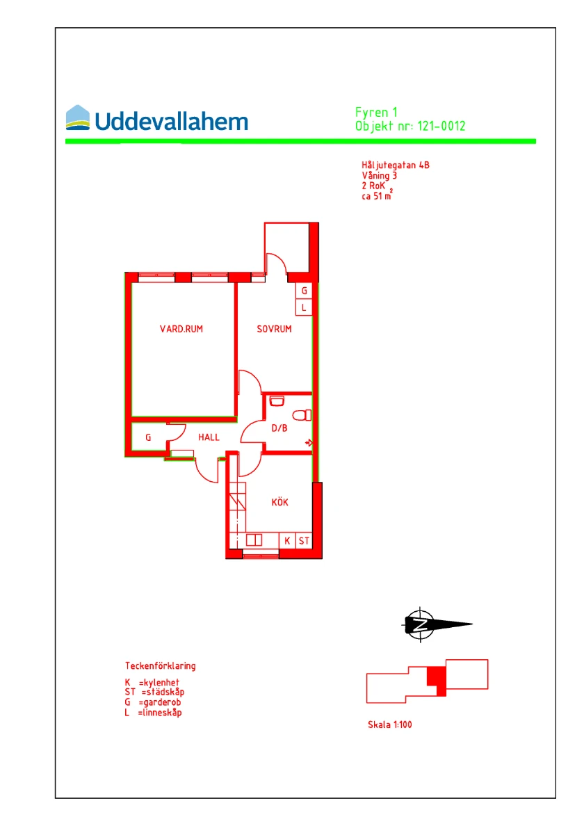 Planritning, Håljutegatan 4B