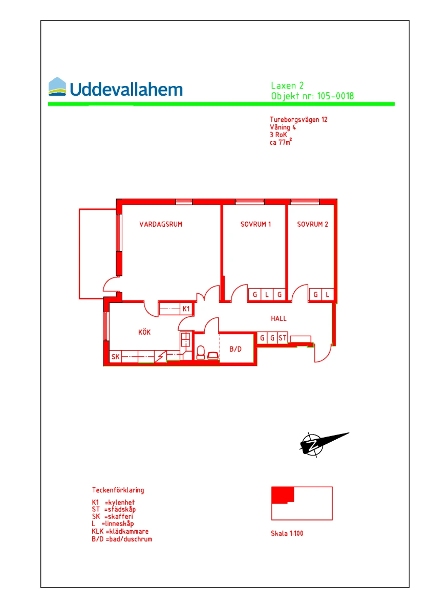 Planritning, Tureborgsvägen 12