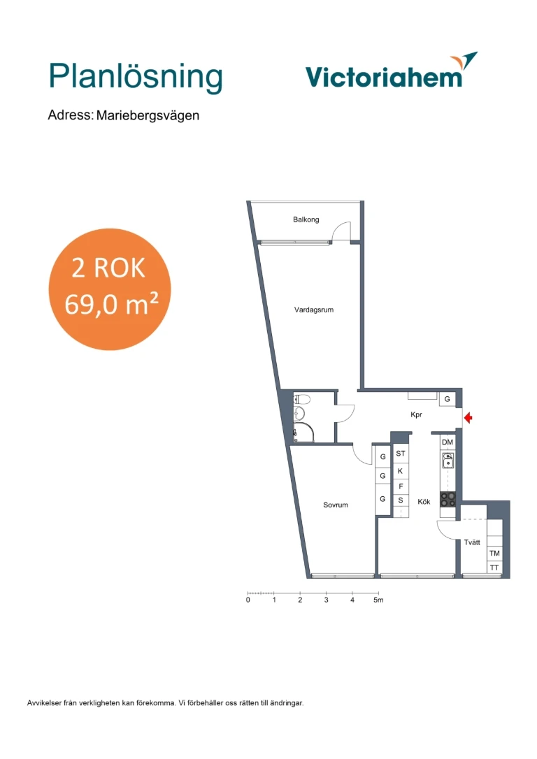 Planritning, Mariebergsvägen 13