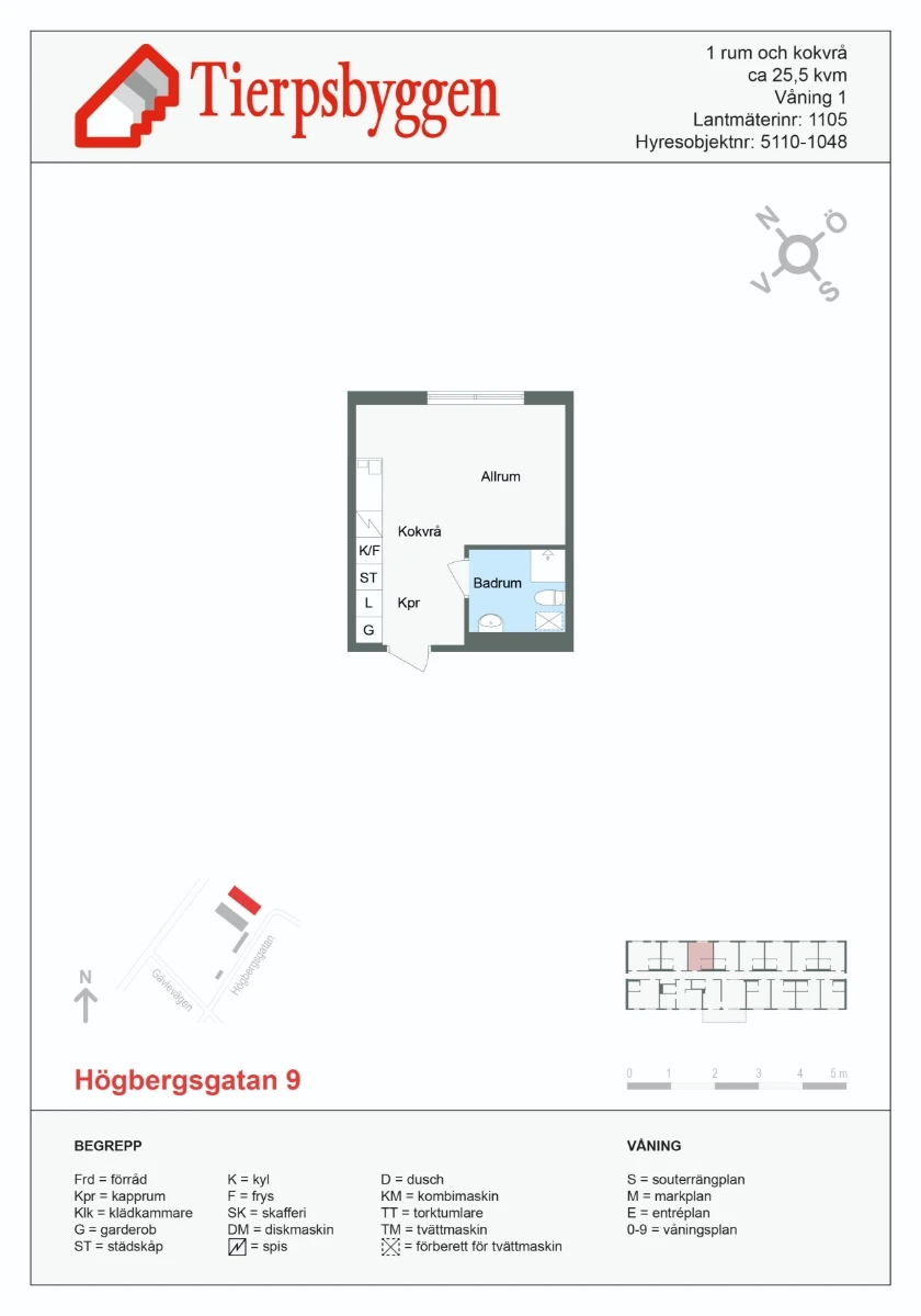Planritning, Högbergsgatan 9