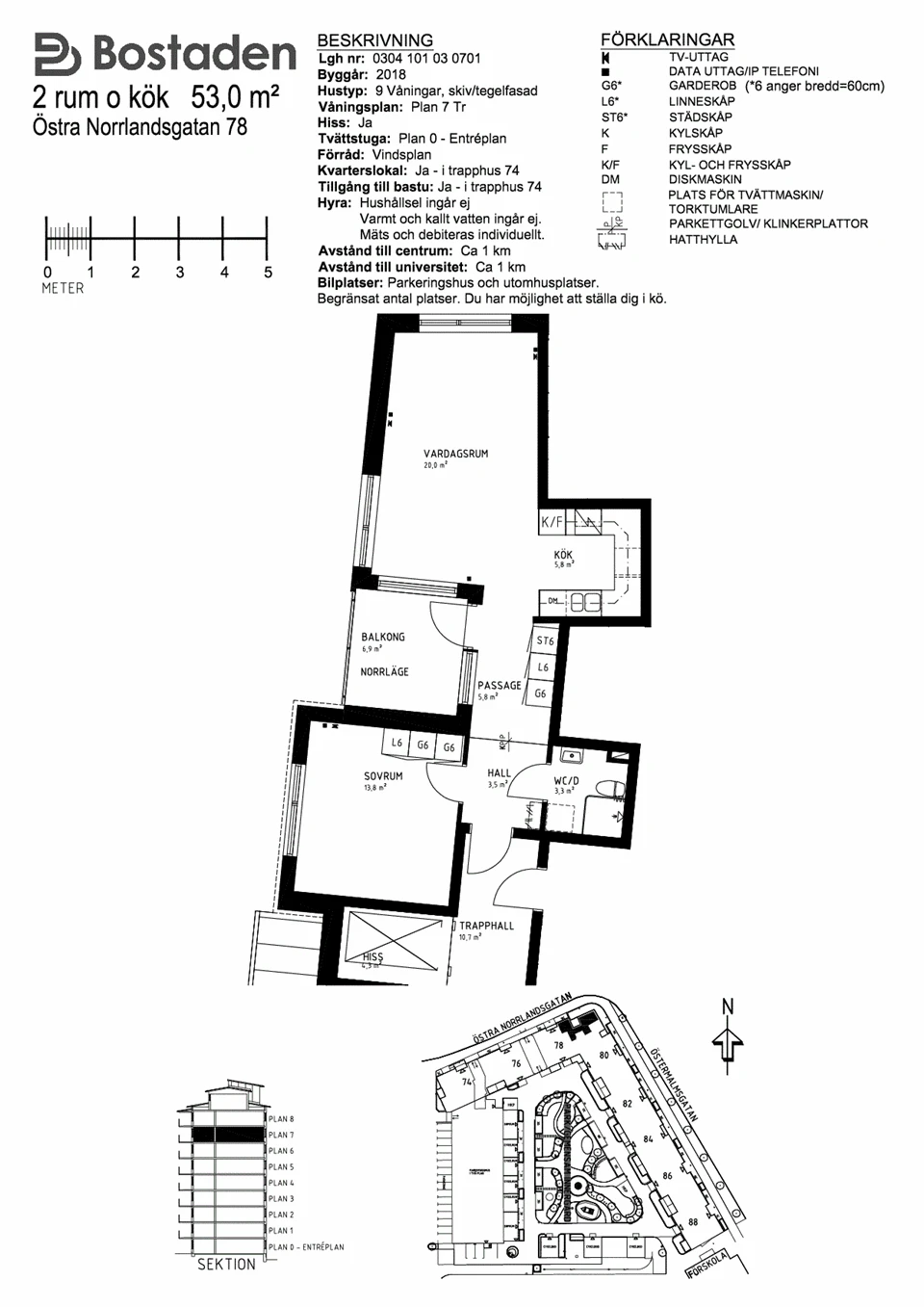 Planritning, Östra Norrlandsgatan 78