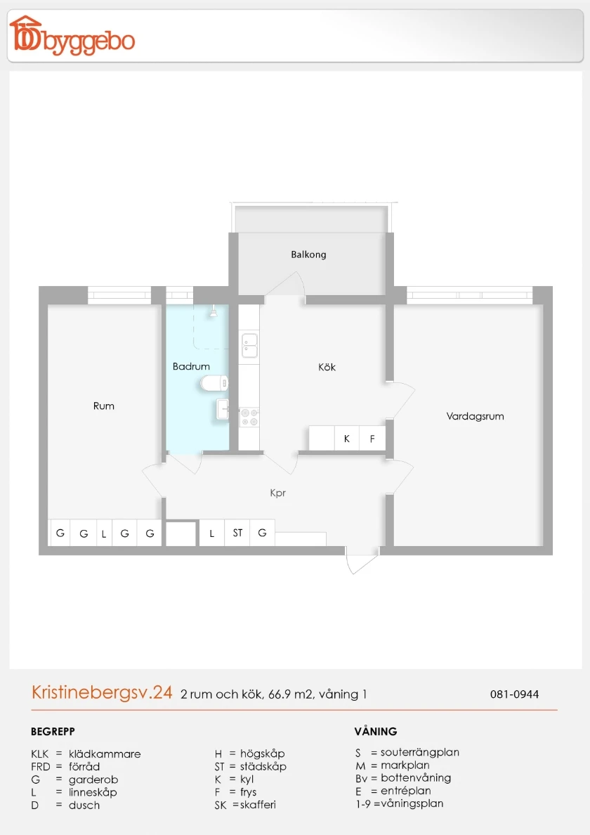Planritning, Kristinebergsvägen 24