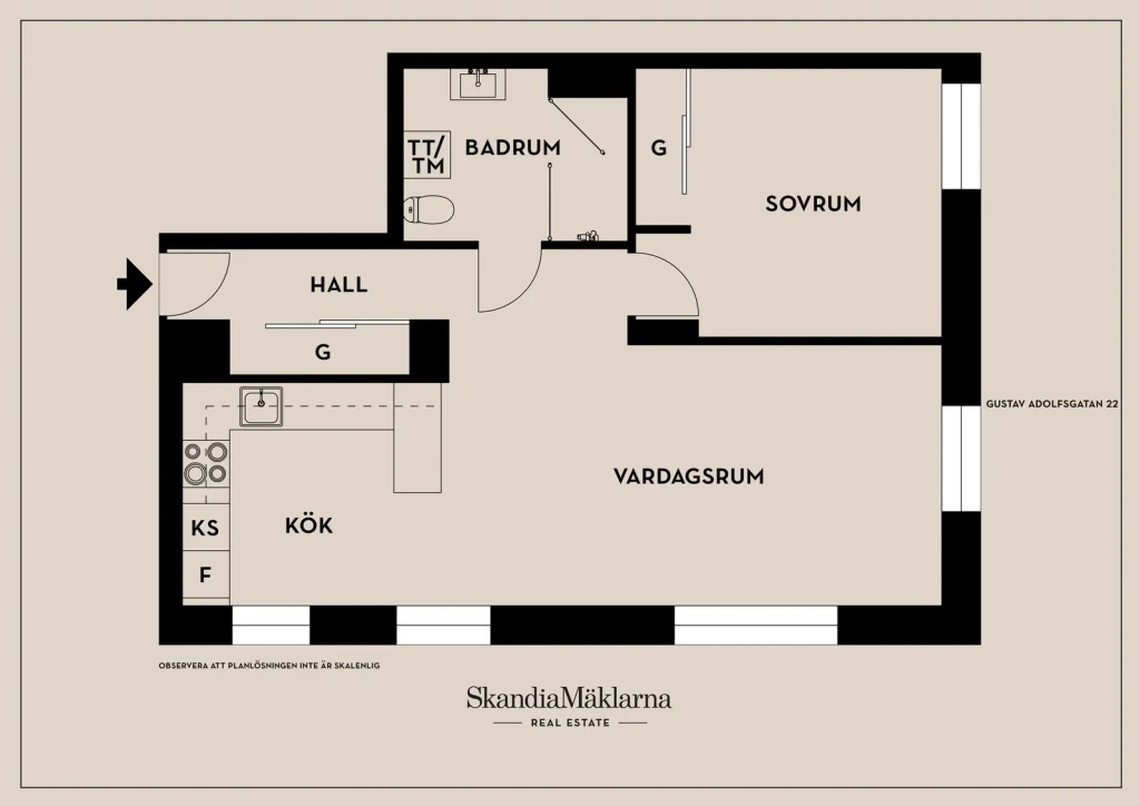 Planritning, Gustav Adolfsgatan 22