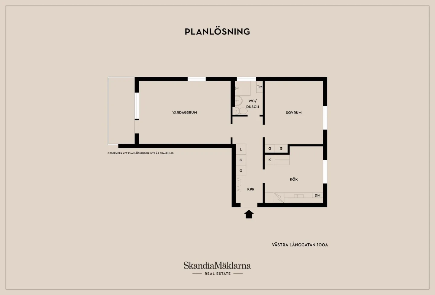 Planritning, Västra Långgatan 100A