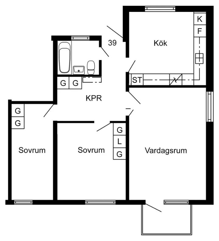 Planritning, Ringvägen 7A