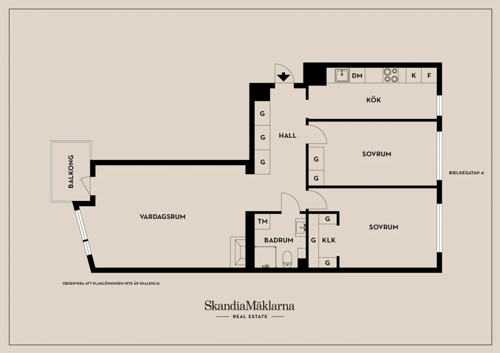 Planritning, Bielkegatan 4