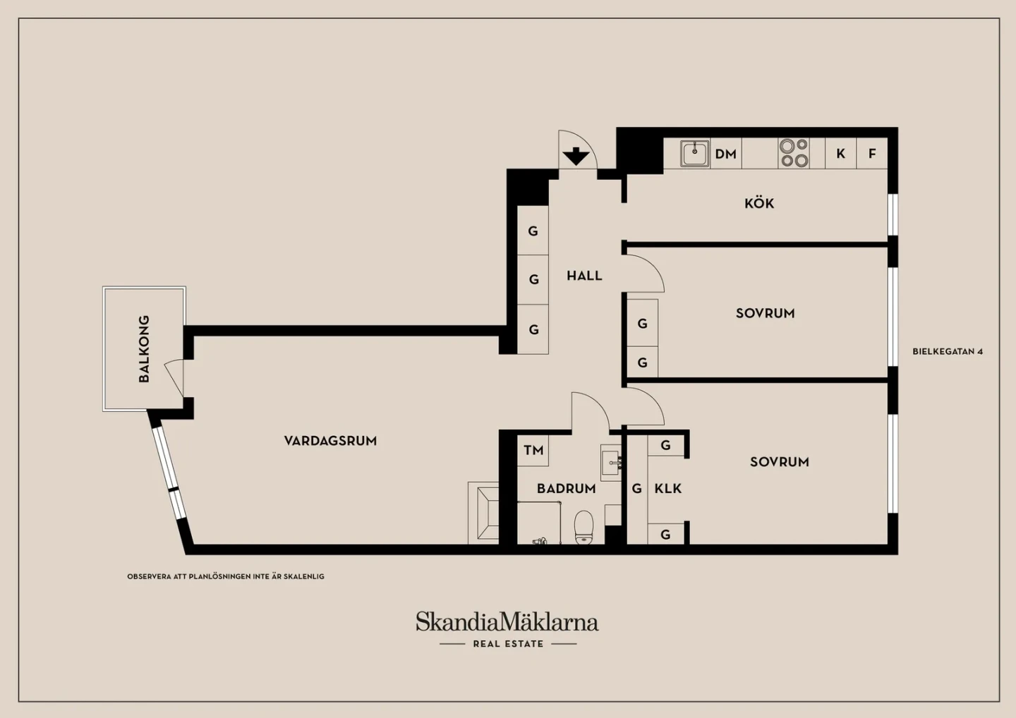 Planritning, Bielkegatan 4
