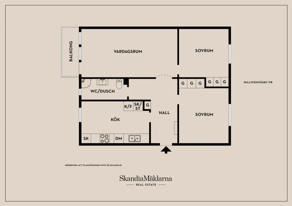 Planritning, Rullstensvägen 17B