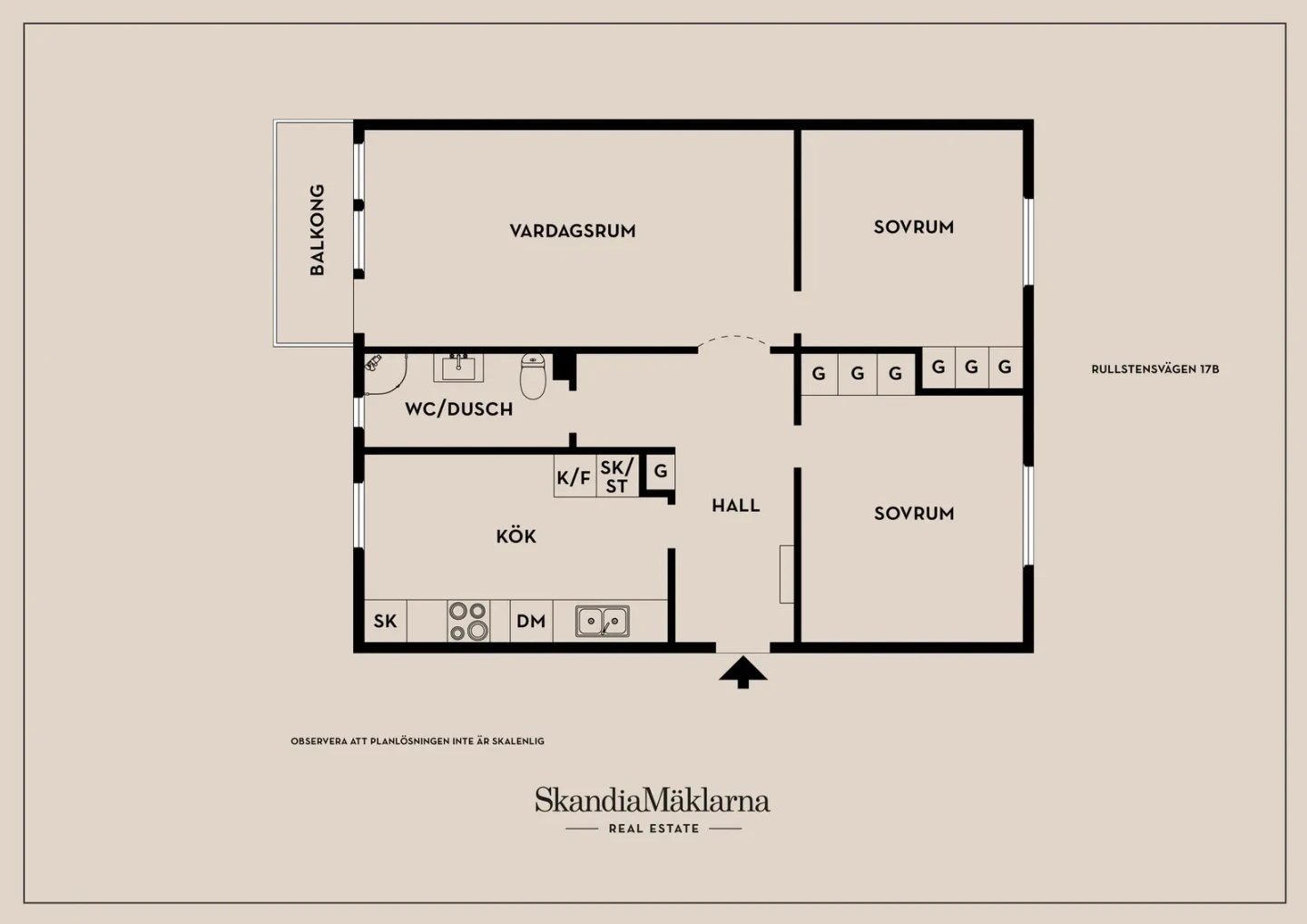 Planritning, Rullstensvägen 17B