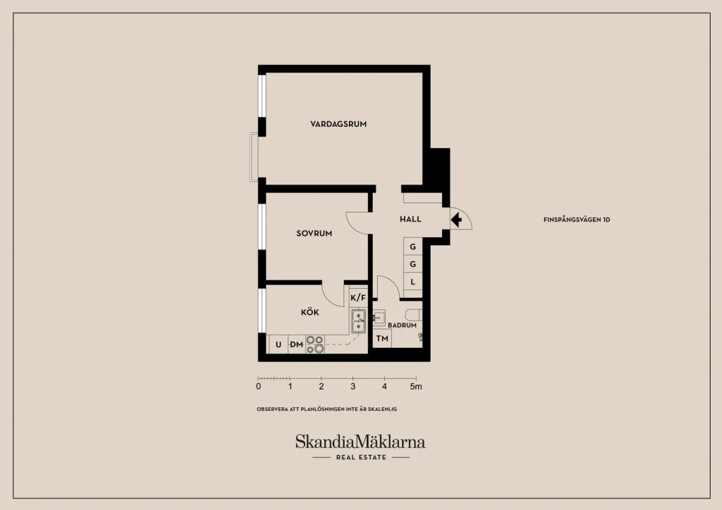 Planritning, Finspångsvägen 1D