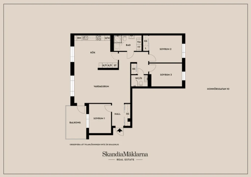 Planritning, Honnörsgatan 10