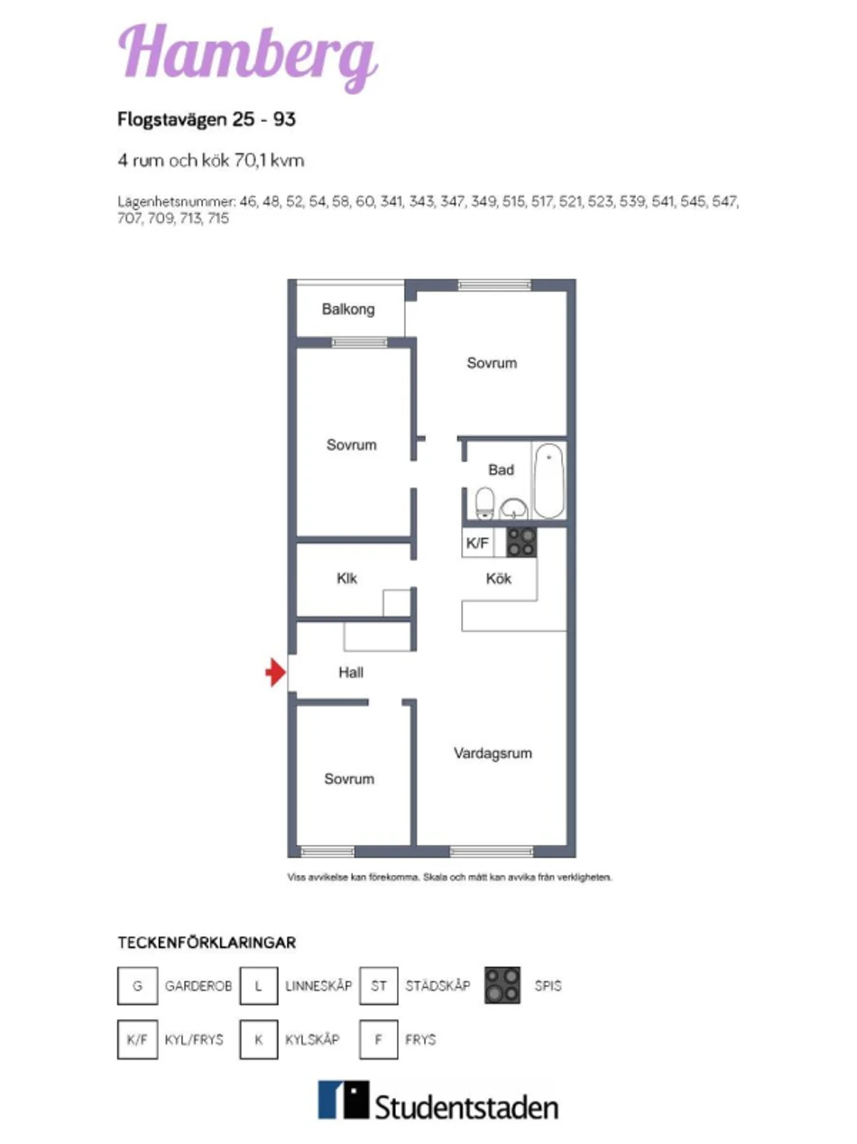Planritning, Flogstavägen 27E