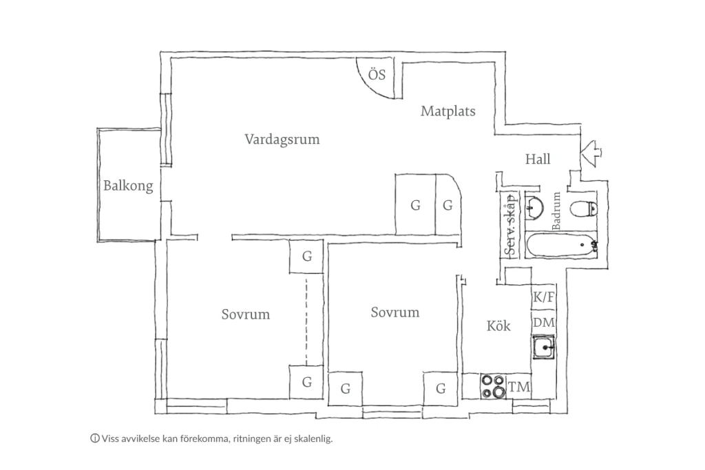 Planritning, Schlytersvägen 45 - högst upp