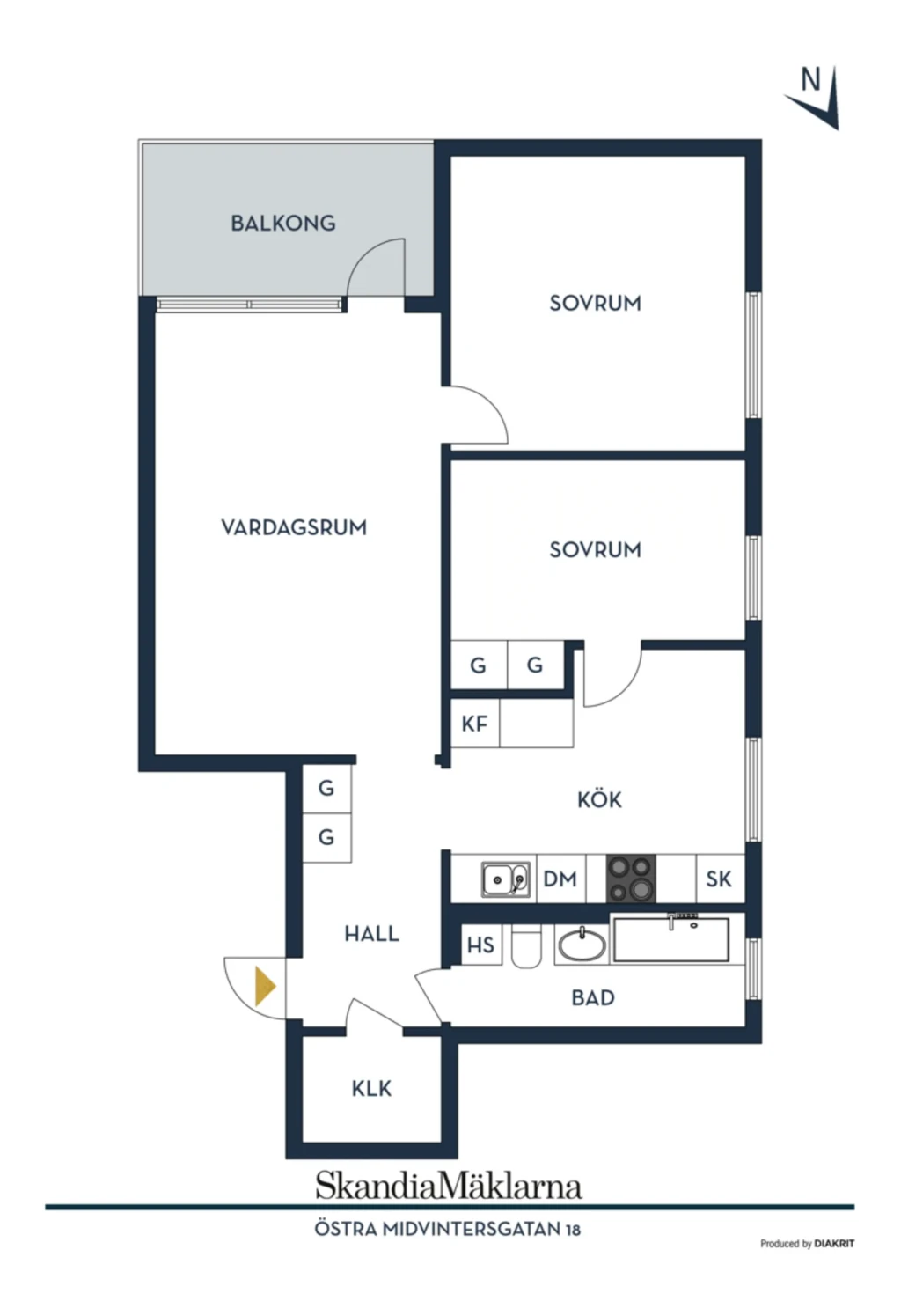 Planritning, Östra Midvintersgatan 18