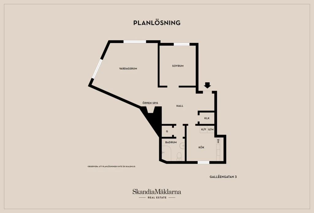 Planritning, Galléengatan 3
