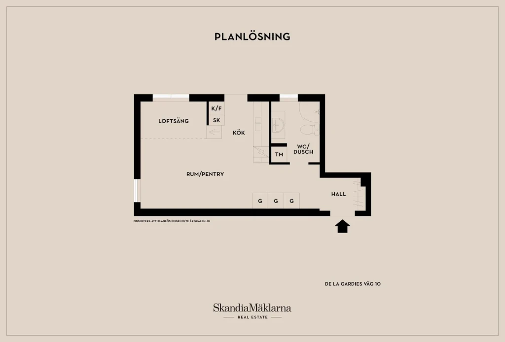 Planritning, De la Gardies väg 10