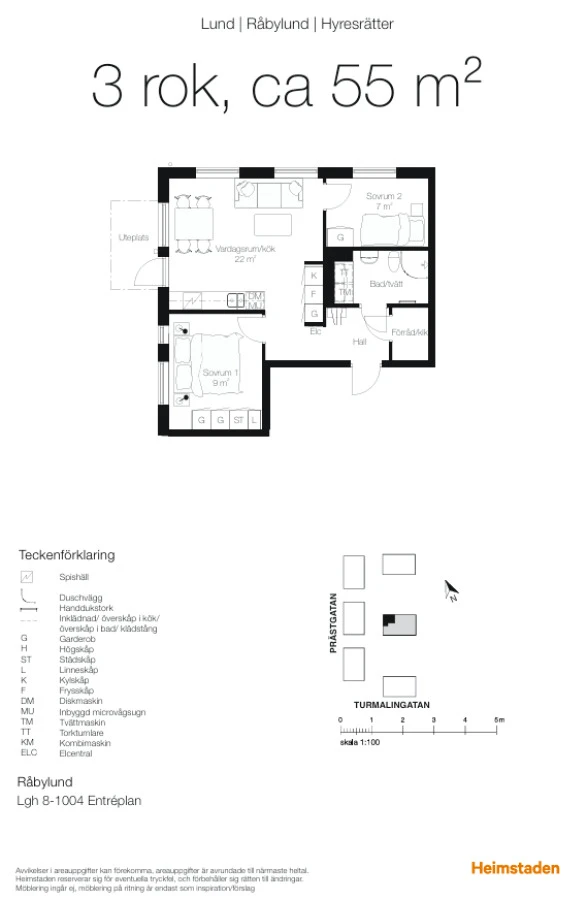 Planritning, Gamla Dalbyvägen 8