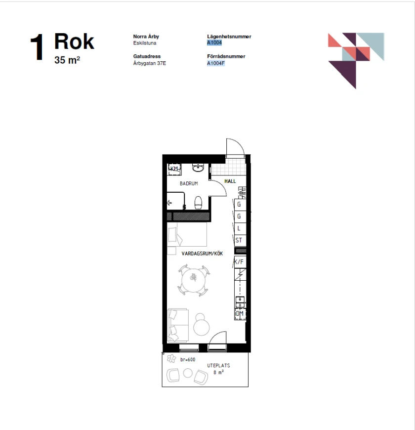 Planritning, Årbygatan 37E