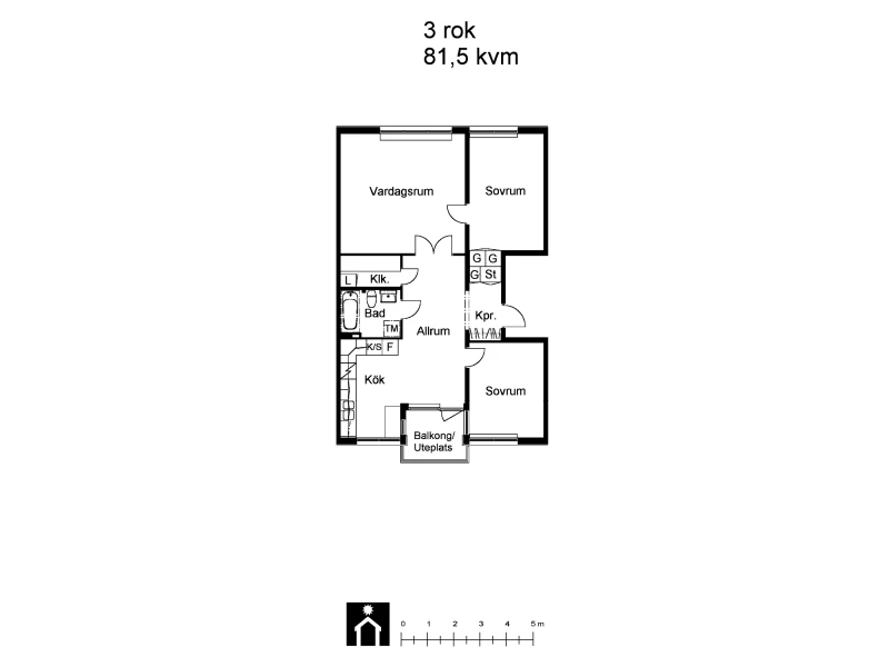 Planritning, Hemvägen 3 B