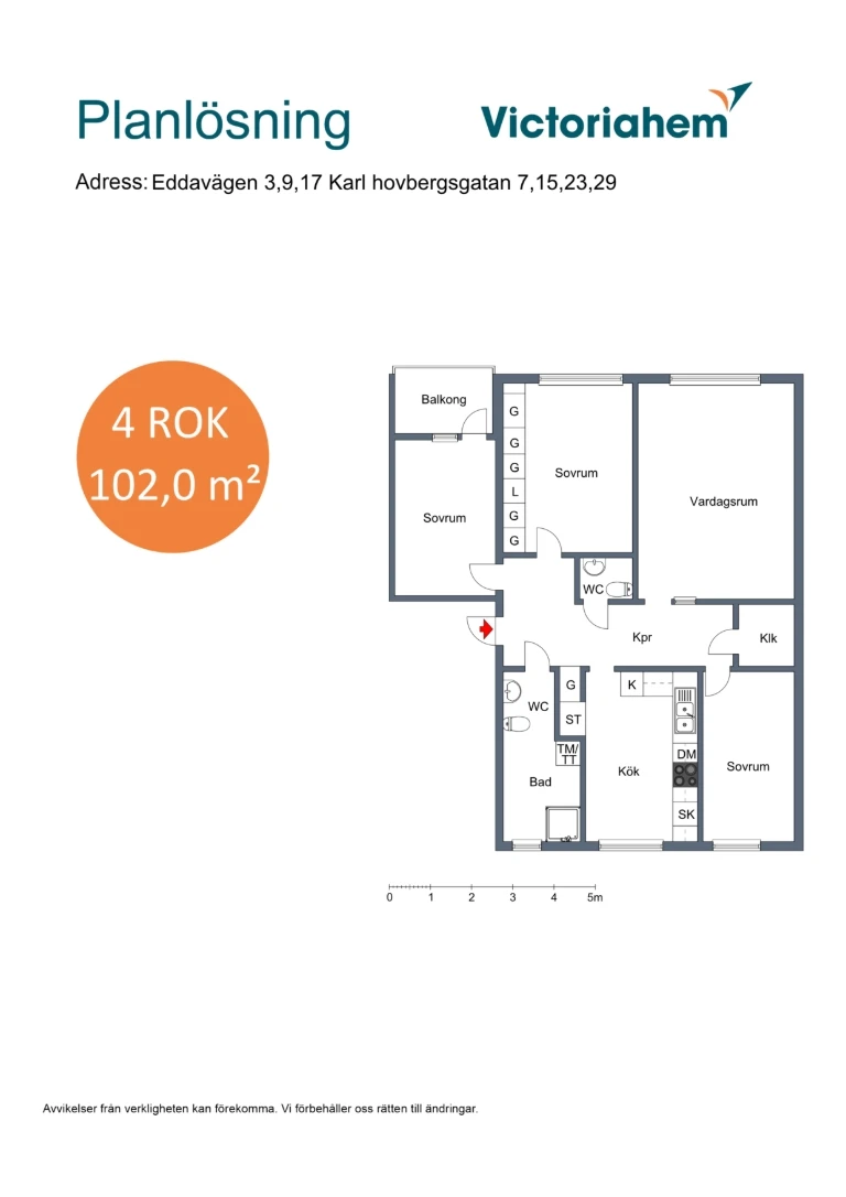 Planritning, Karl Hovbergsgatan 23B
