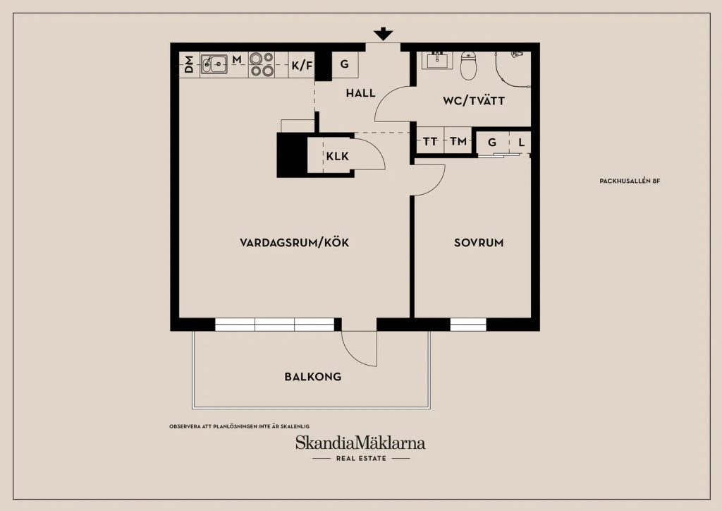 Planritning, Packhusallén 8F