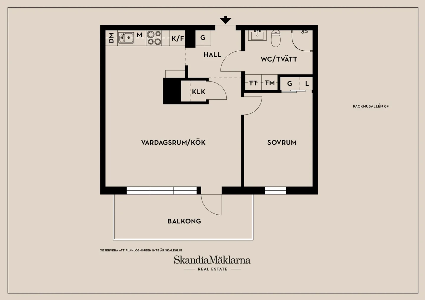 Planritning, Packhusallén 8F