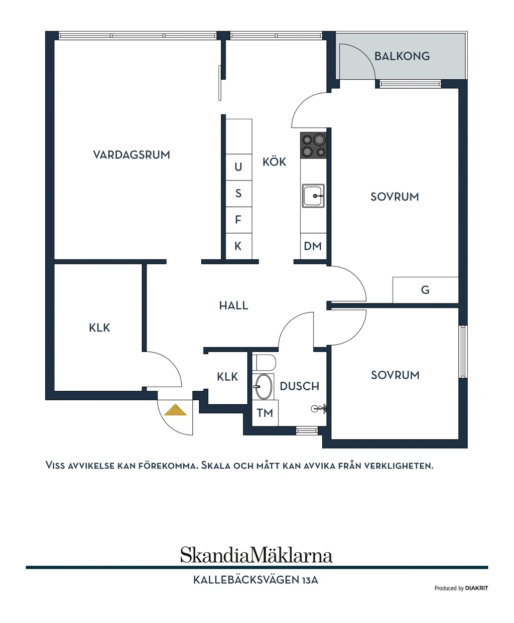 Planritning, Kallebäcksvägen 13A