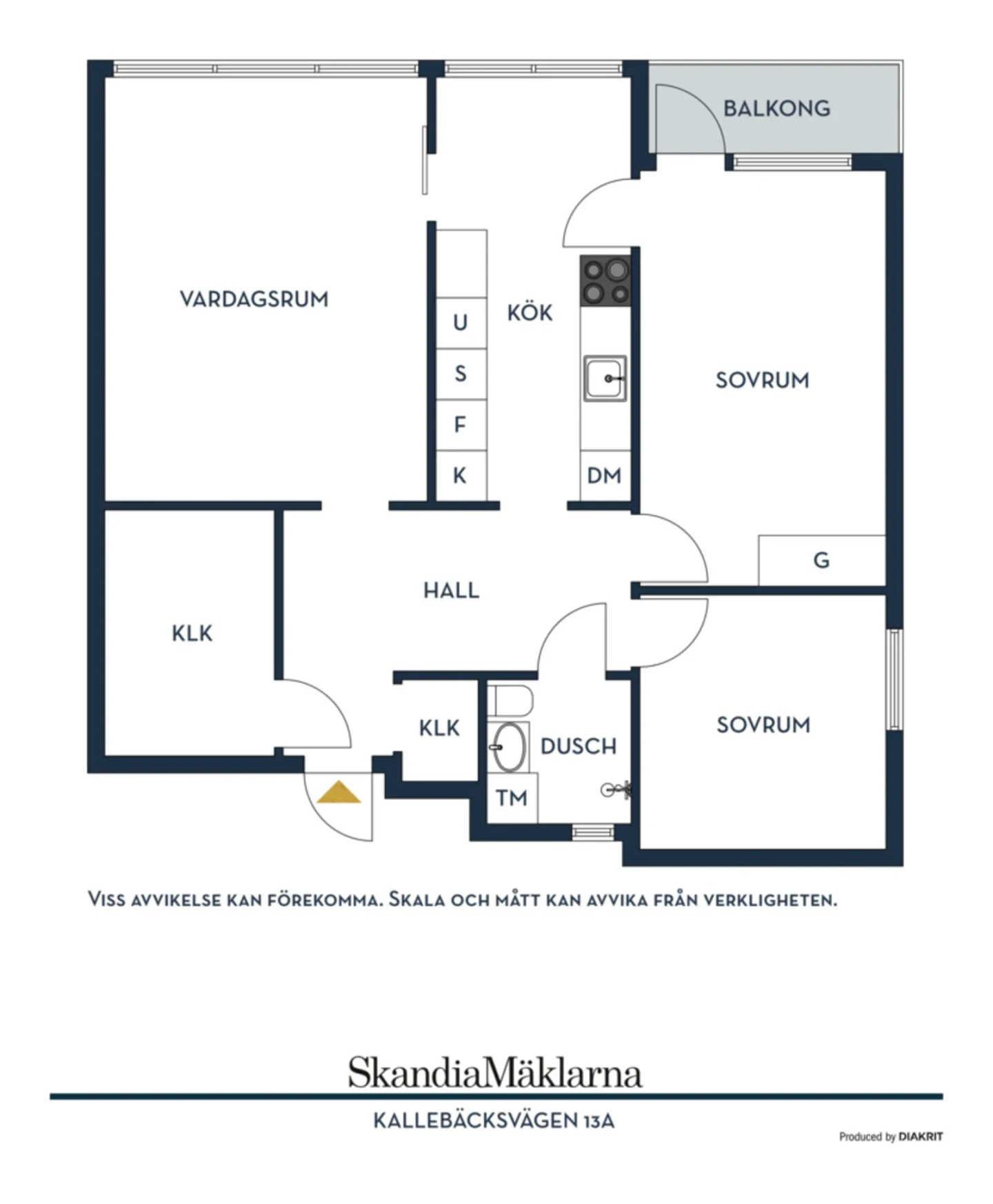Planritning, Kallebäcksvägen 13A