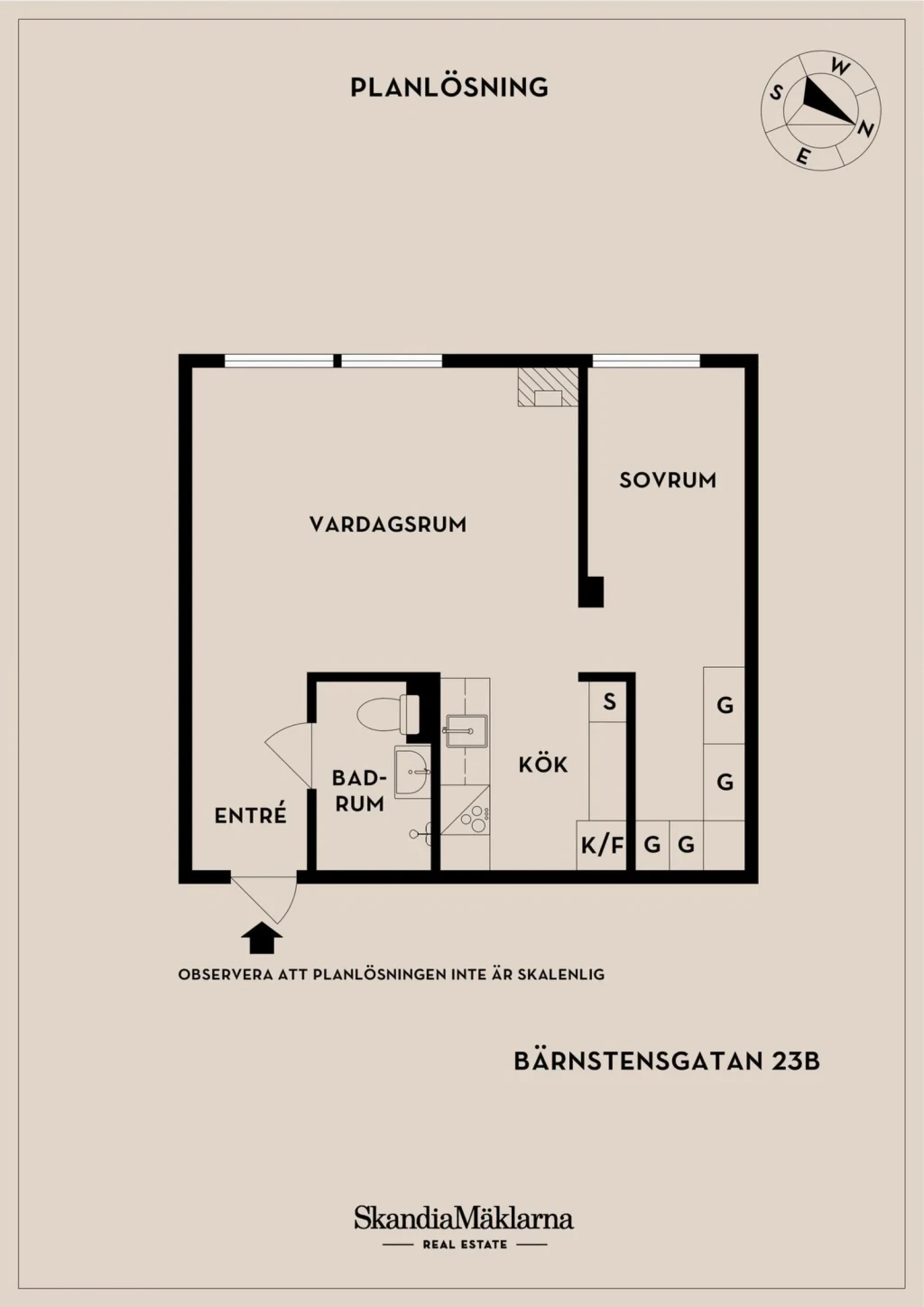 Planritning, Bärnstensgatan 23B