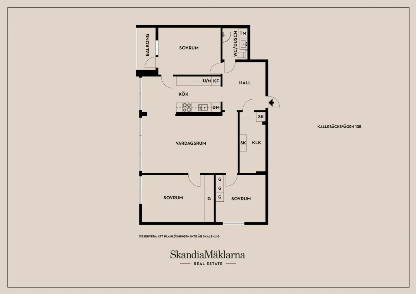 Planritning, Kallebäcksvägen 13B