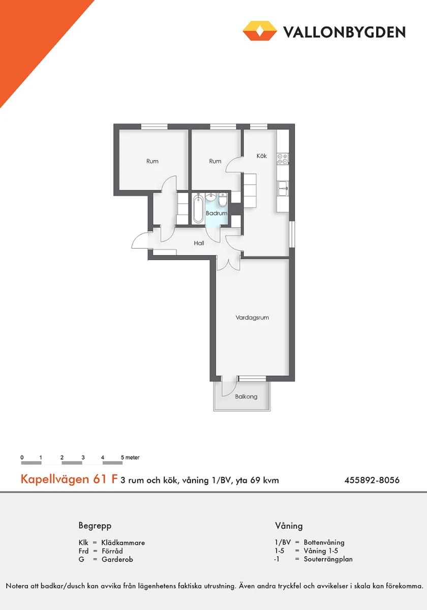 Planritning, Kapellvägen 61F