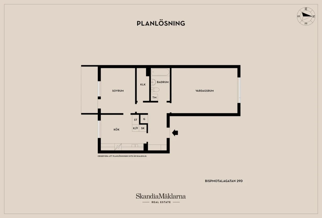 Planritning, Bispmotalagatan 29D