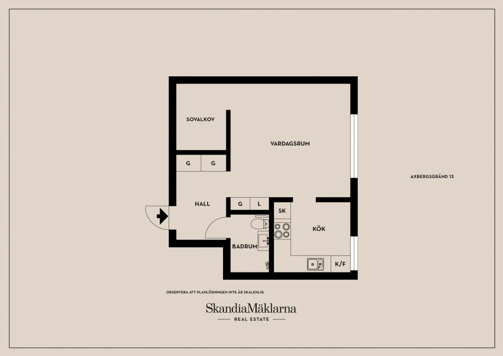 Planritning, Axbergsgränd 13