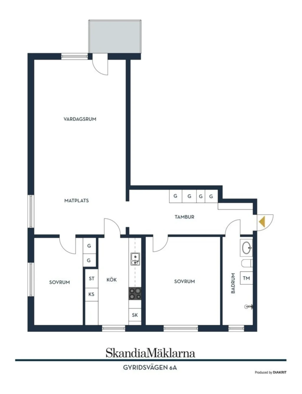 Planritning, Gyridsvägen 6A