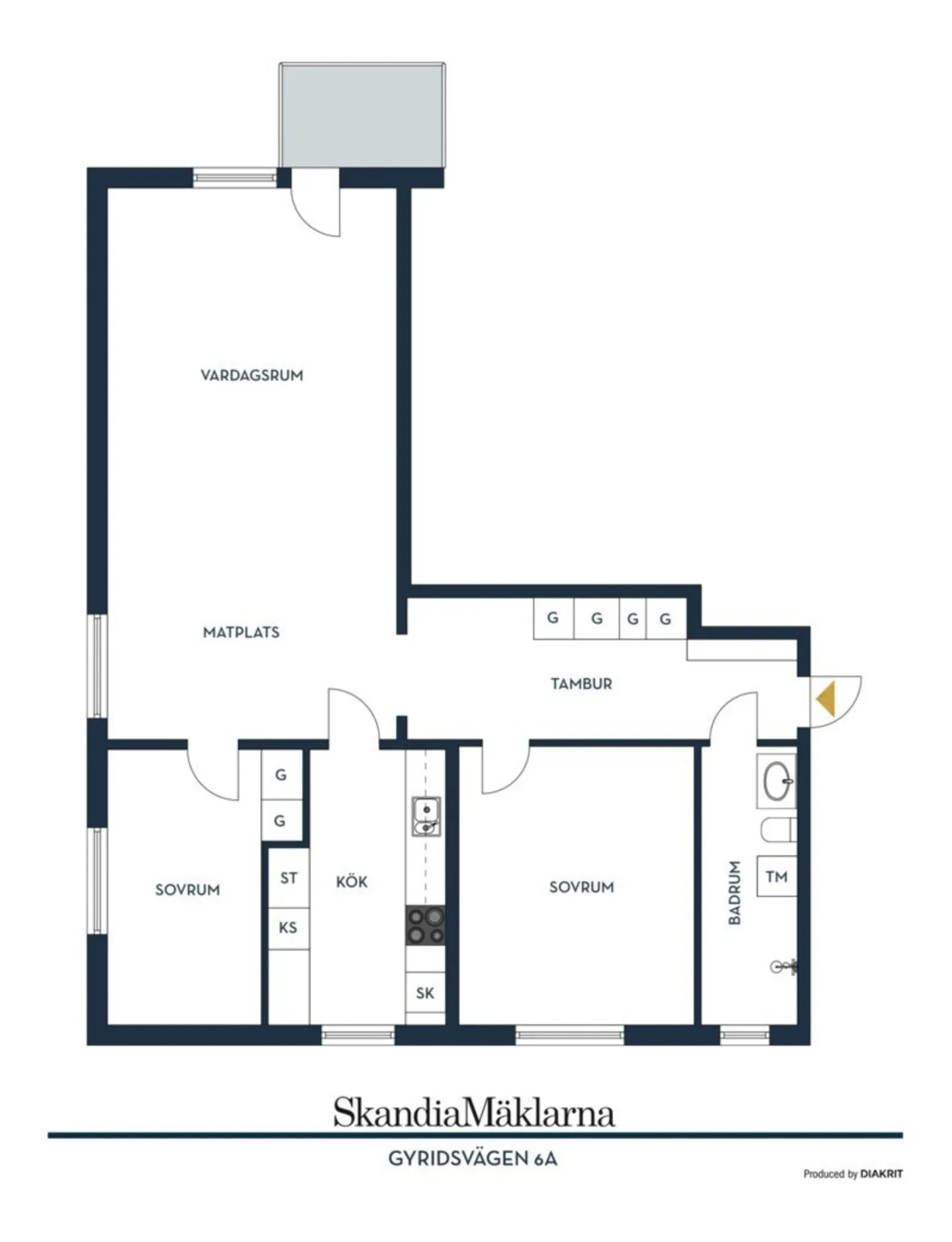 Planritning, Gyridsvägen 6A