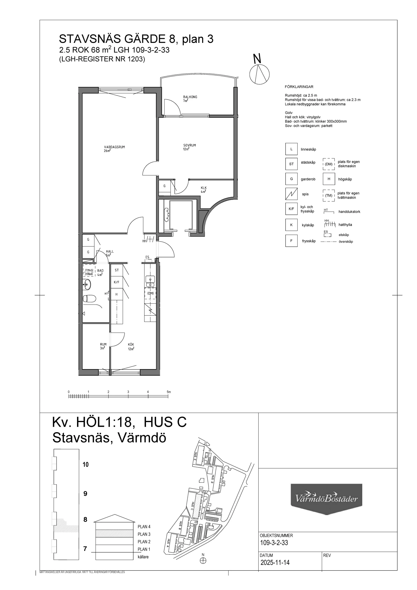 Planritning, Stavsnäs Gärde 8