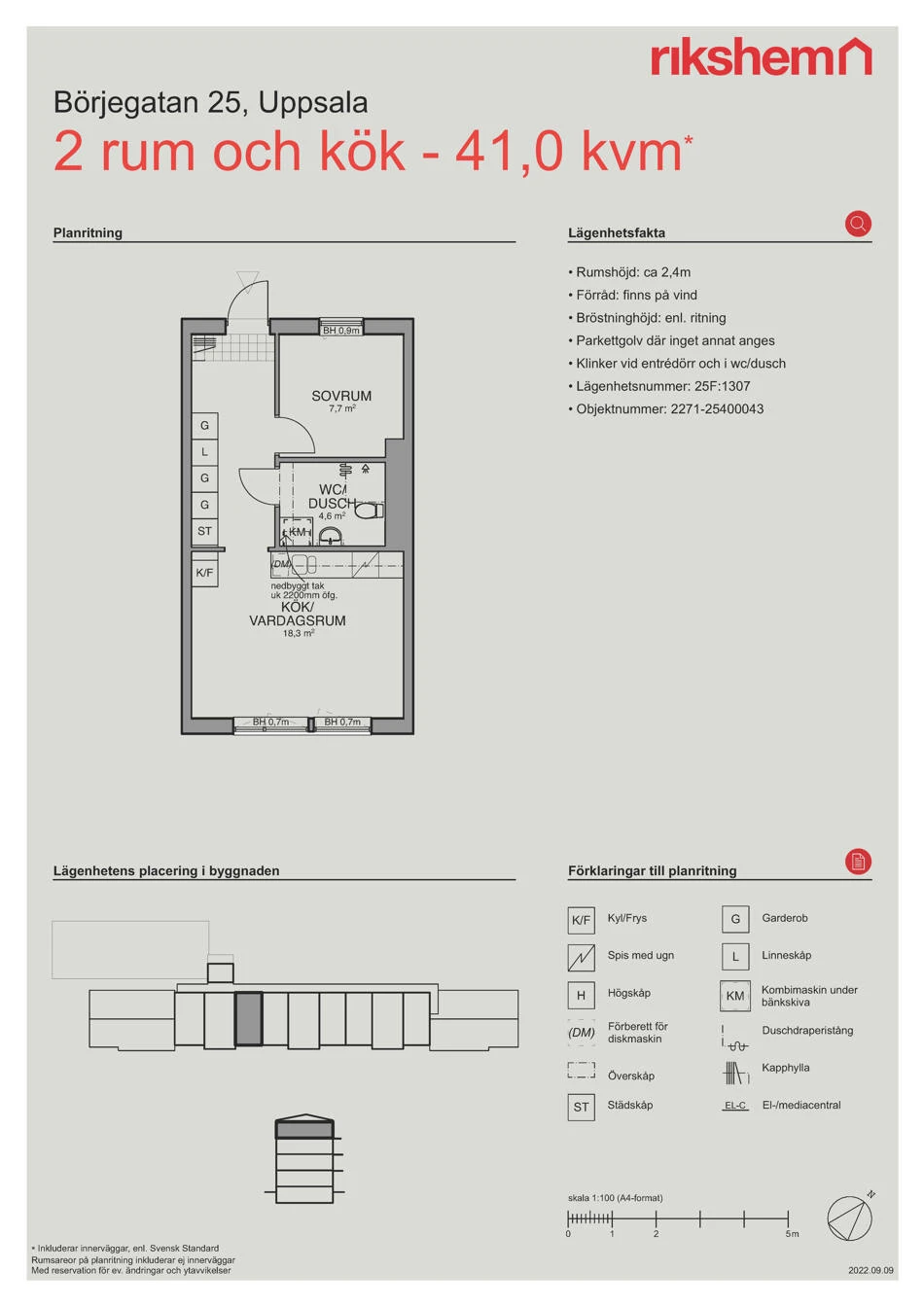 Planritning, Börjegatan 25F
