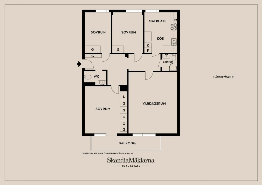 Planritning, Månadsvägen 41