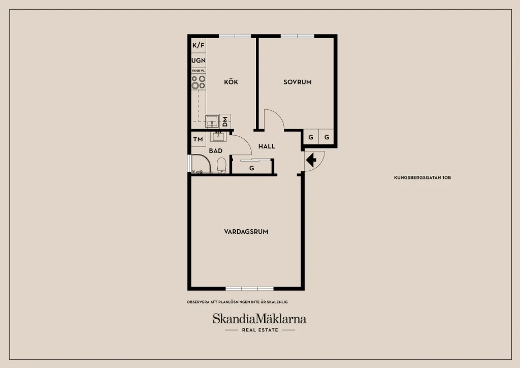 Planritning, Kungsbergsgatan 10B