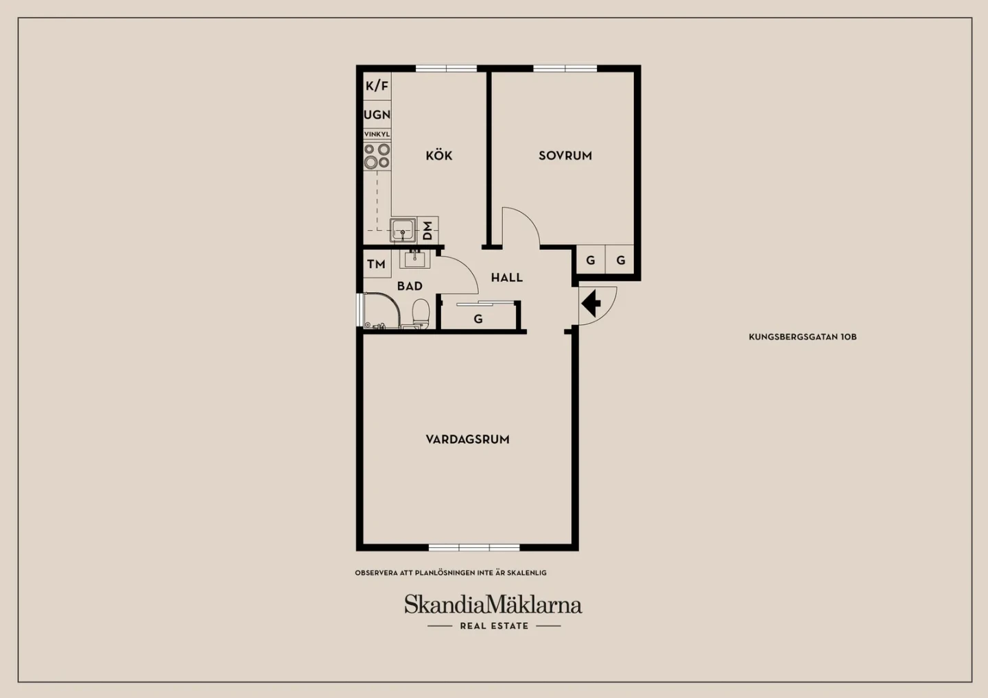 Planritning, Kungsbergsgatan 10B