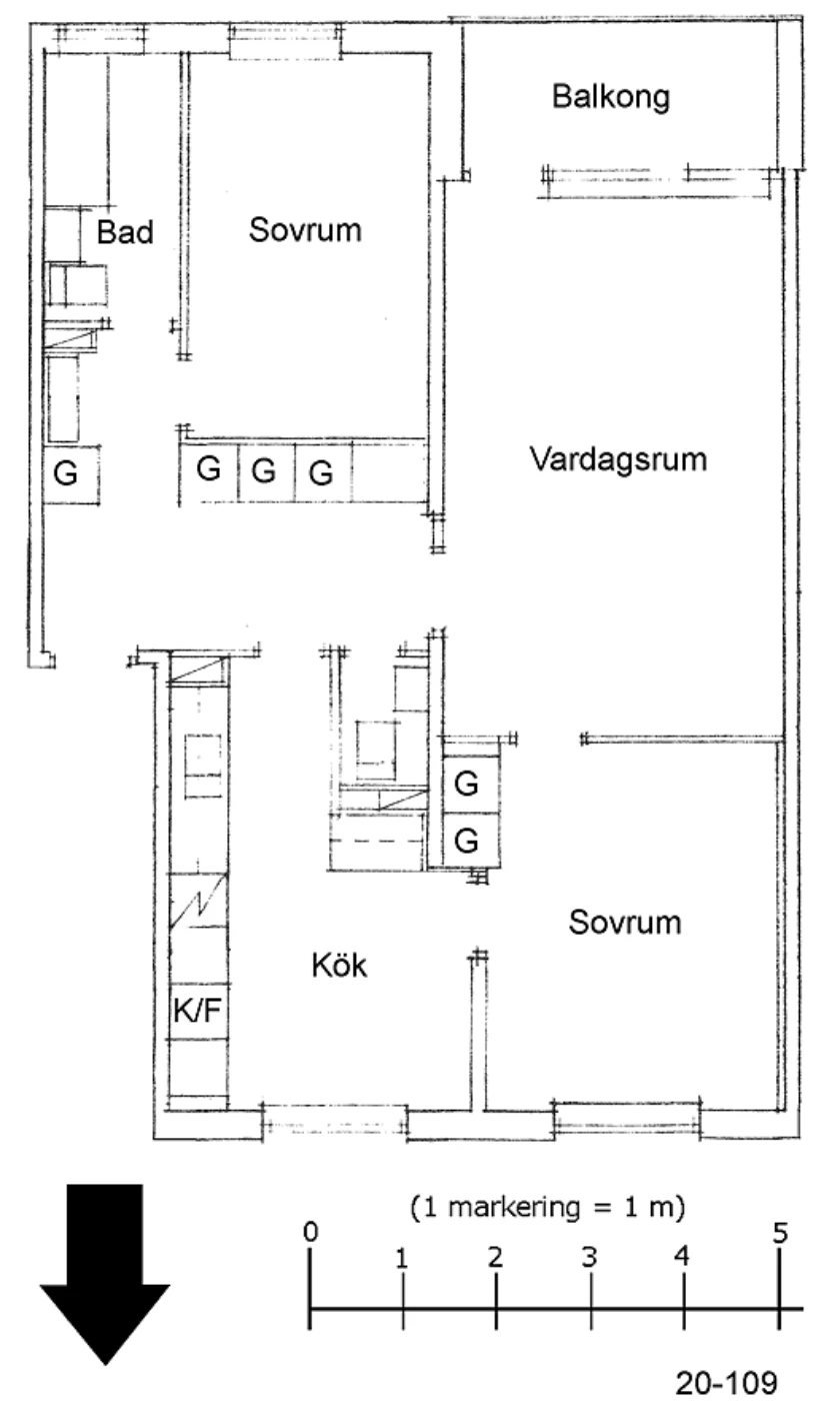 Planritning, Badvägen 11G