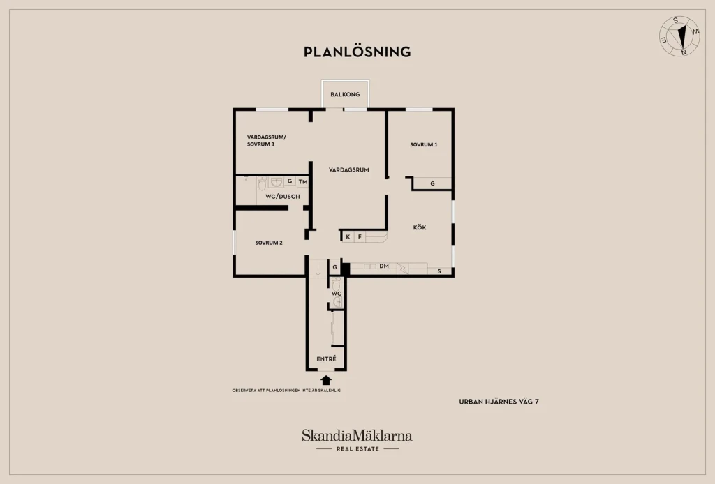 Planritning, Urban Hjärnes väg 7