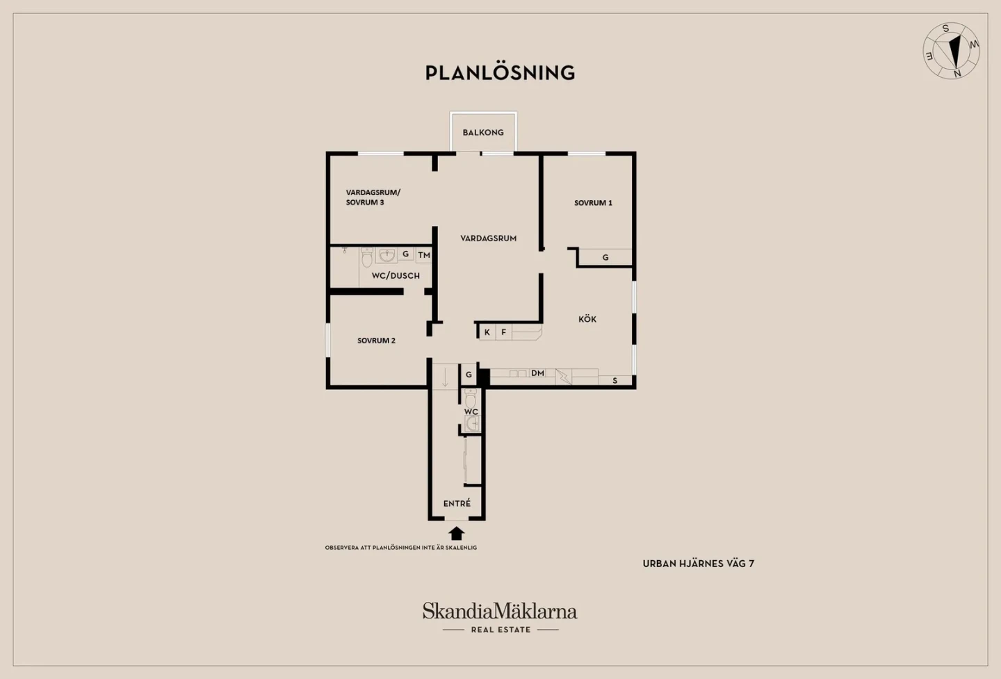 Planritning, Urban Hjärnes väg 7
