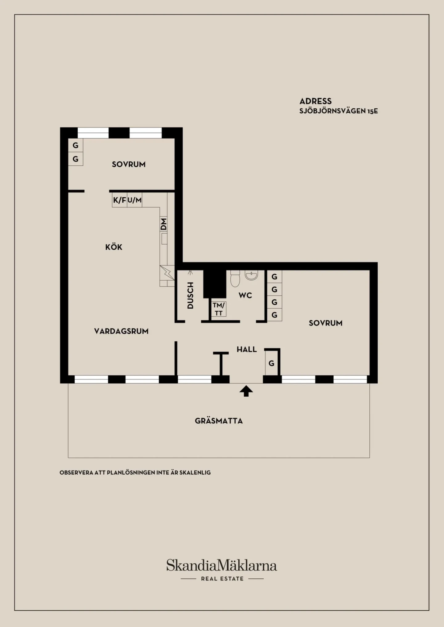 Planritning, Sjöbjörnsvägen 15E
